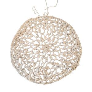 Doily, Vintage Ecru Cotton Crocheted 6.5"